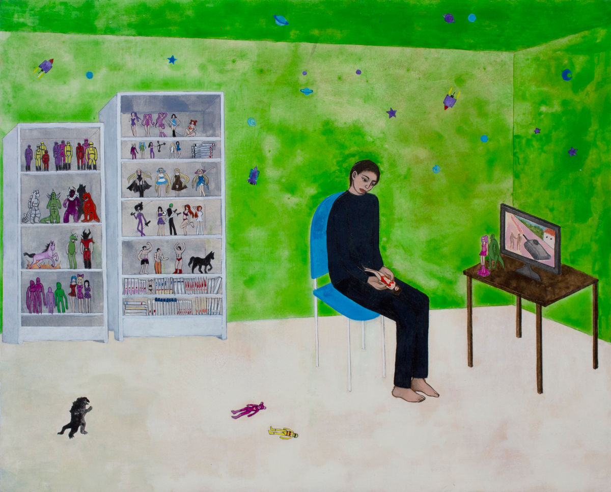 Ghost stories, 2022, Tempera on wood covered with canvas, 28 x 34,5 x 2 cm