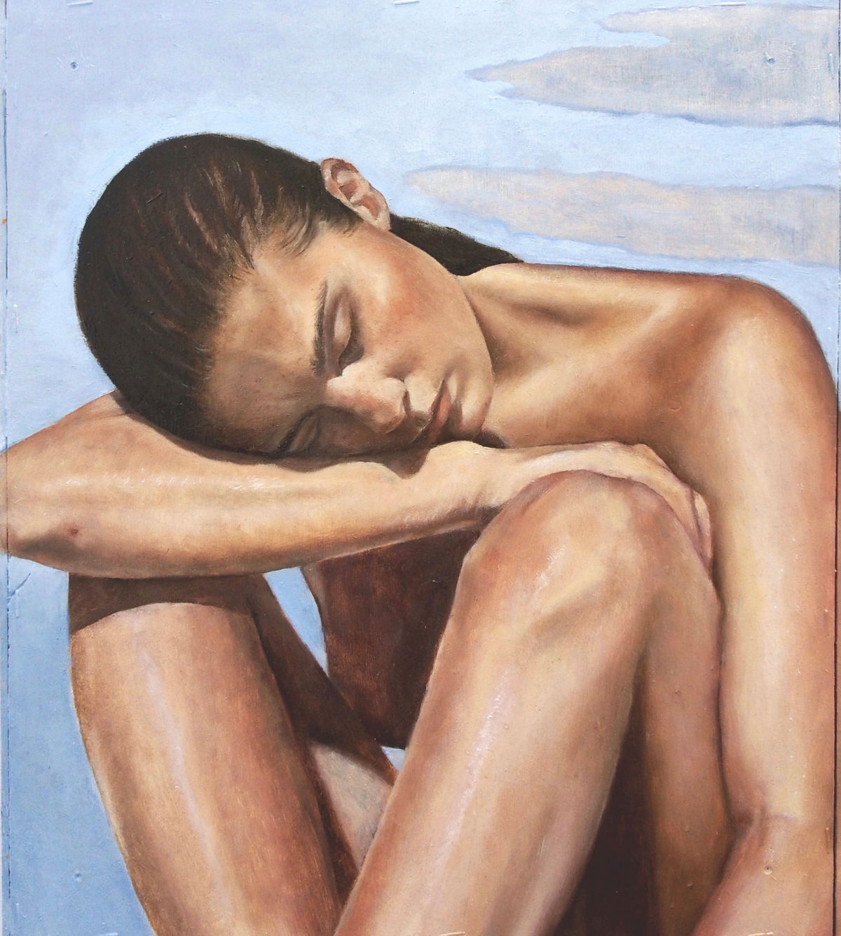 Les eaux tendres huile sur bois, 46 x 40 cm, 2020