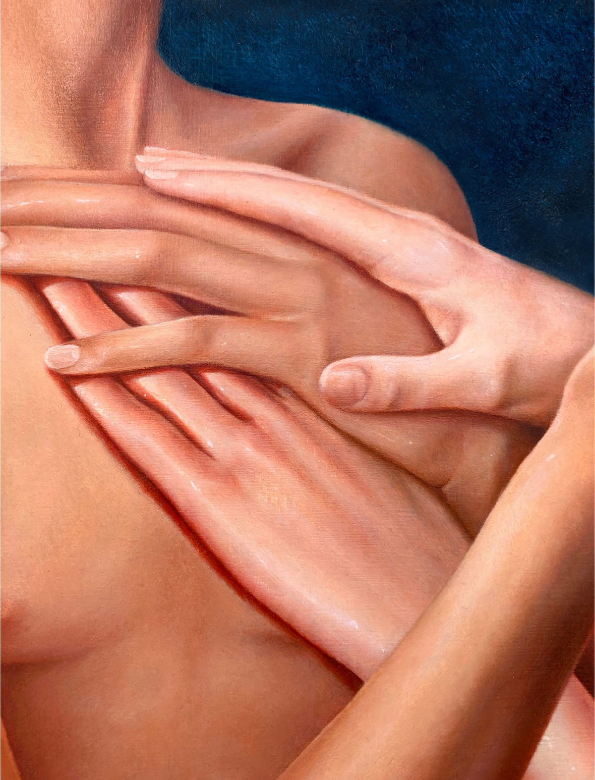 Le non-adieu, (détail) huile sur bois, 2024