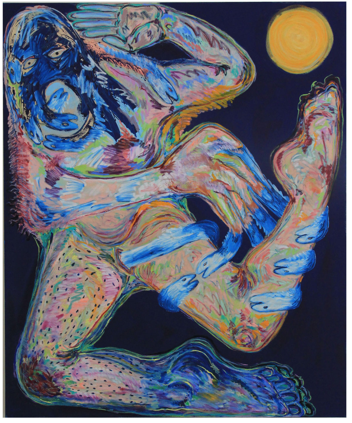 Medusa Dinted like a thimble series 2024 Mixed media on linen canvas 170 x 140 cm