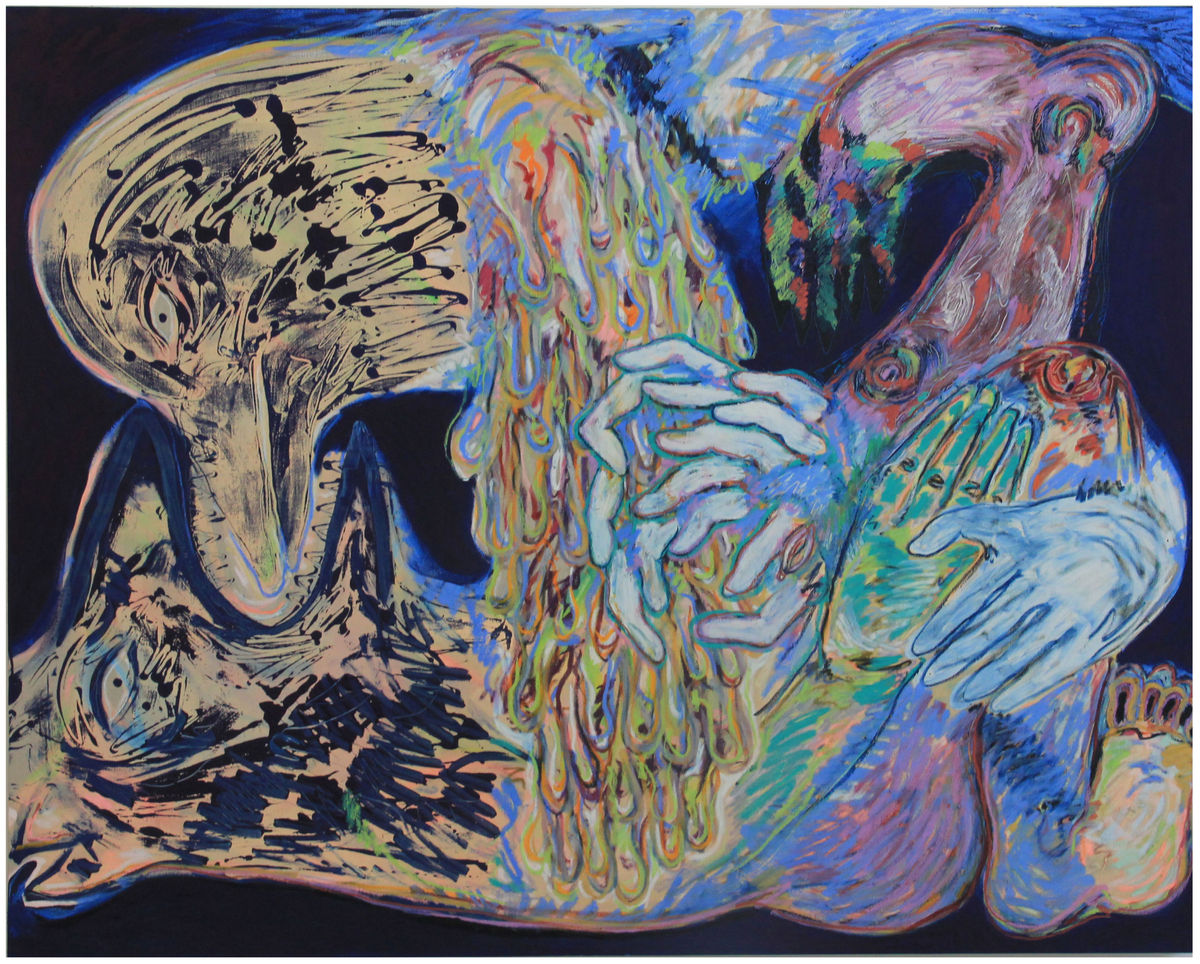 Blind spot Dinted like a thimble series 2024 Mixed media on linen canvas 140 x 170 cm